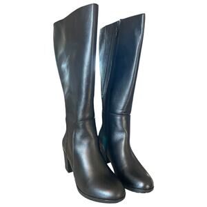 Women's Knee High Dress Boots Black NEW by JJ Footwear XL Calf Width Style Brora